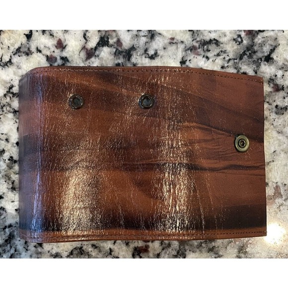 Vintage leather cowhide key wallet Botany 500 Holds 6 Keys Brown Excellent - Picture 5 of 9